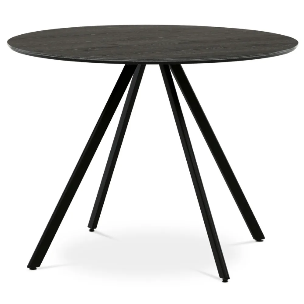 HT-R5010 GREY - Kulatý jídelní stůl 100x100cm, melamin, šedý dub, HT-R5010 GREY