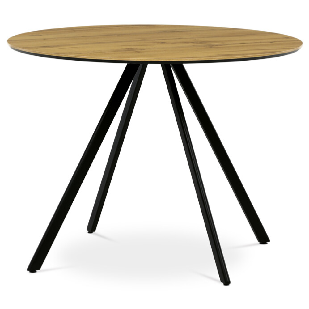HT-R5010 OAK - Kulatý jídelní stůl 100x100cm, lamino, dub, HT-R5010 OAK