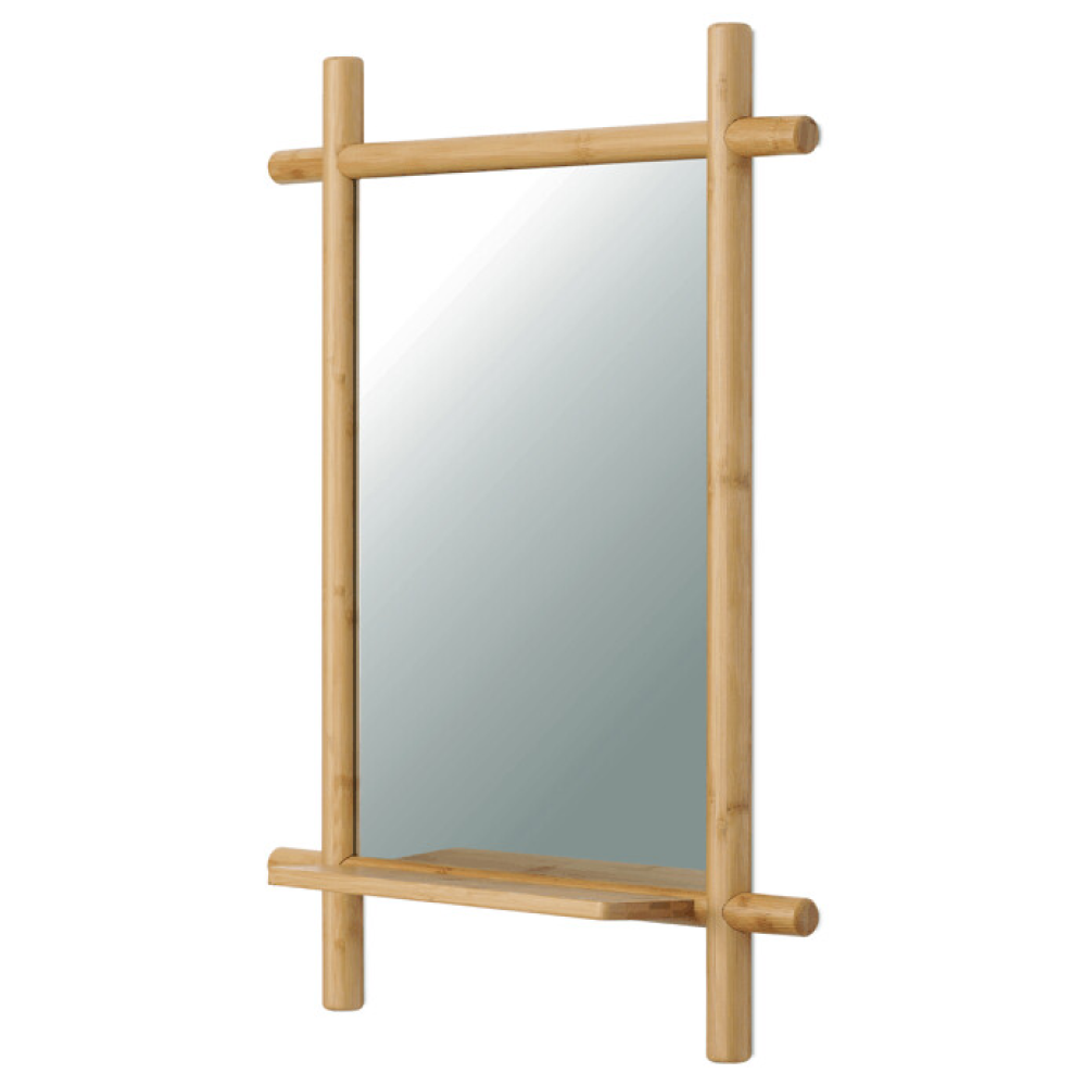 AZR-B027 NAT - Nástěnné zrcadlo, bambus, přírodní, AZR-B027 NAT