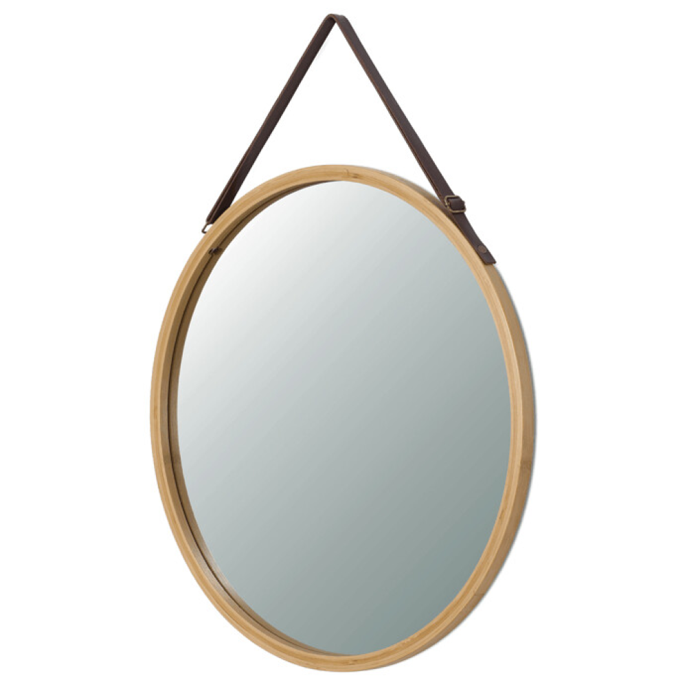 AZR-B053 NAT - Nástěnné zrcadlo, bambus, přírodní, AZR-B053 NAT