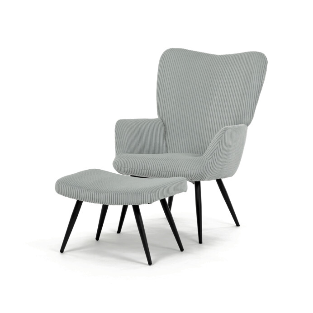 AK-L7285 BLUE6 - Relaxační křeslo, modrá, manšestrová látka, AK-L7285 BLUE6