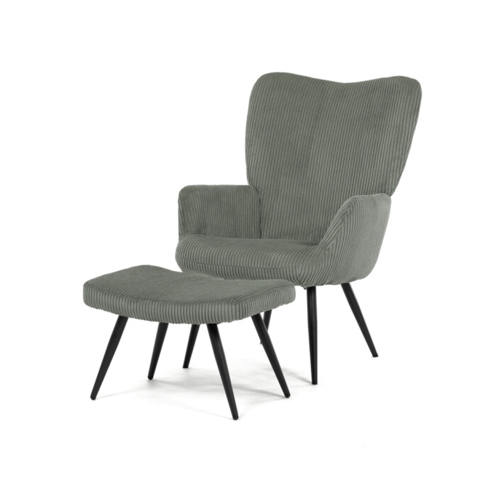 AK-L7285 GRN6 - Relaxační křeslo, zelená, manšestrová látka, AK-L7285 GRN6