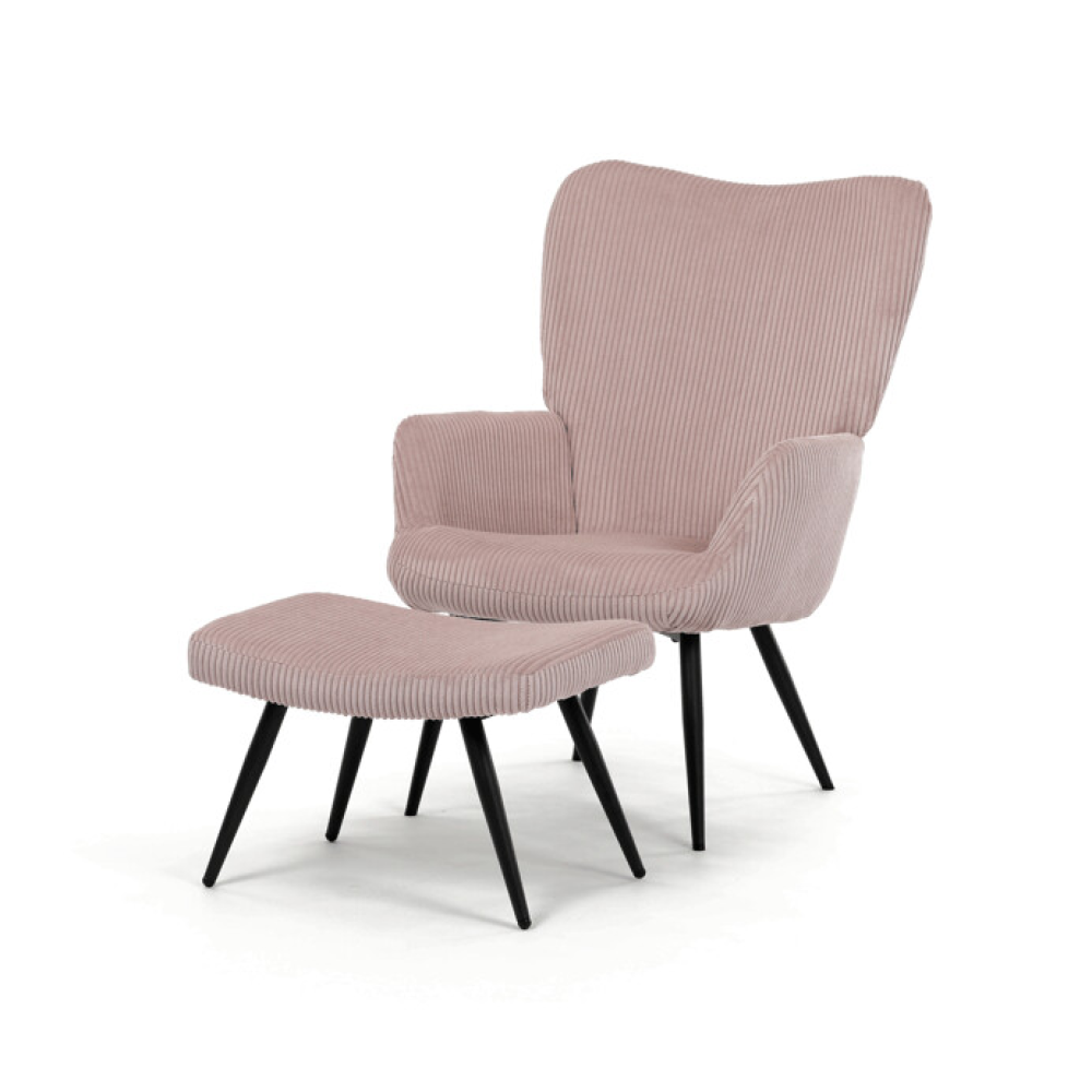 AK-L7285 PINK6 - Relaxační křeslo, růžová, manšestrová látka, AK-L7285 PINK6