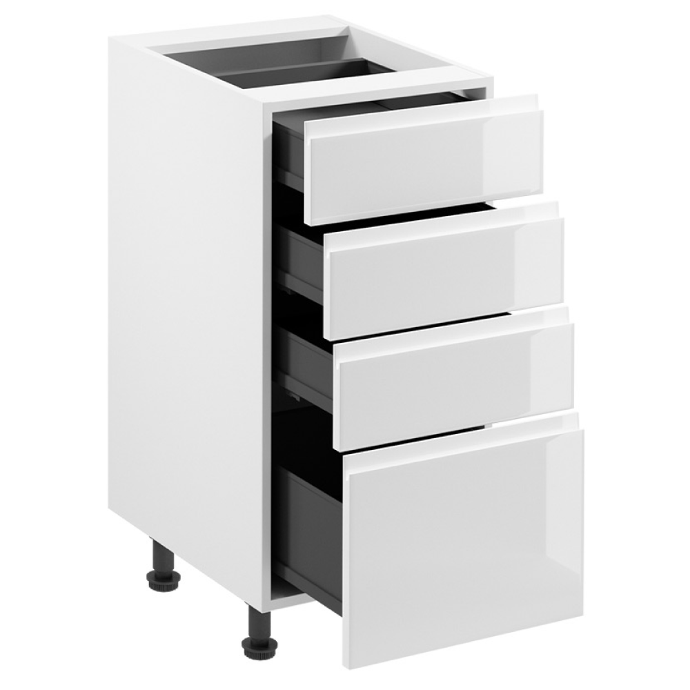 Spodní skříňka, bílá / bílá extra vysoký lesk HG, AURORA D40S4