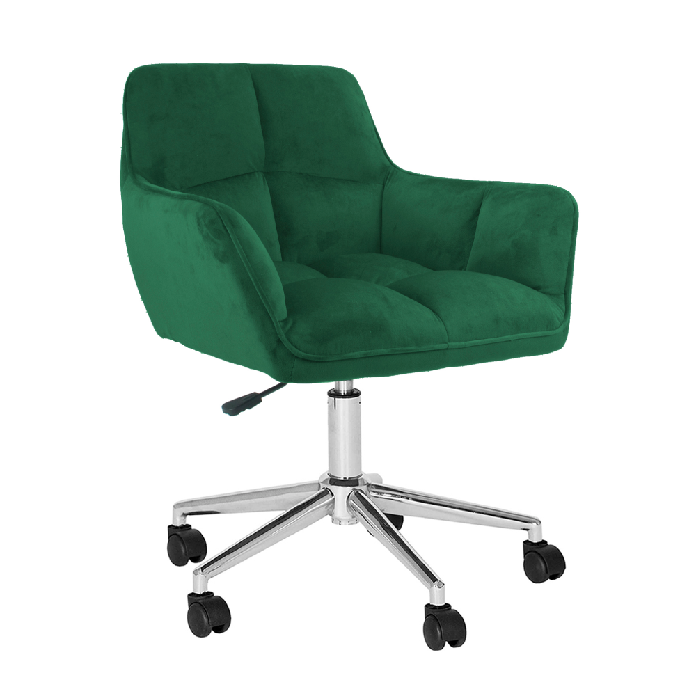 Kancelářské křeslo, smaragdová sametová látka/chrom, HAGRID NEW