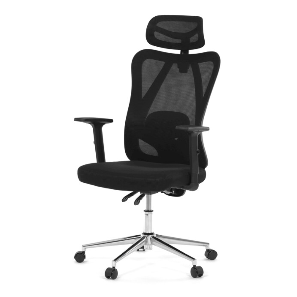 KA-R216 BK - Kancelářská židle, výškově nastavitelná, černá síťovina, KA-R216 BK