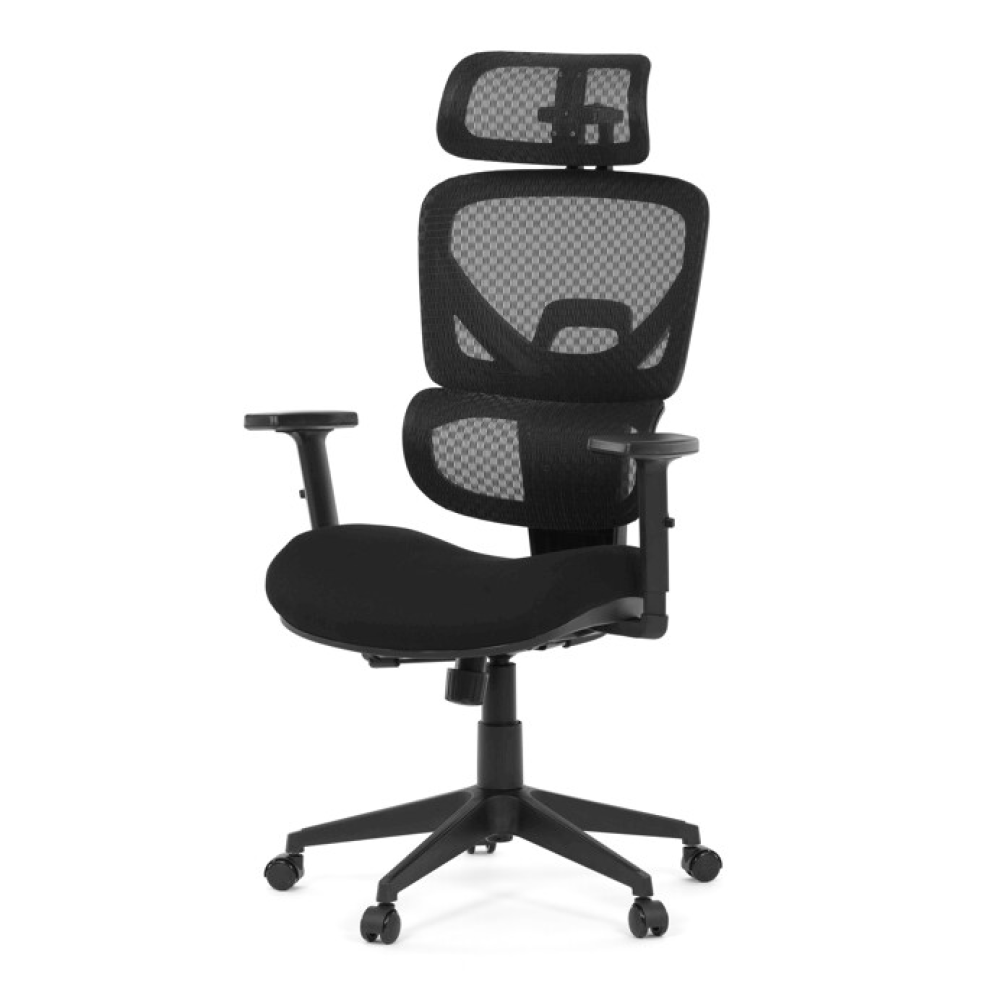 KA-Q8203 BK - Kancelářská židle, houpací mechanismus, černá látka, KA-Q8203 BK