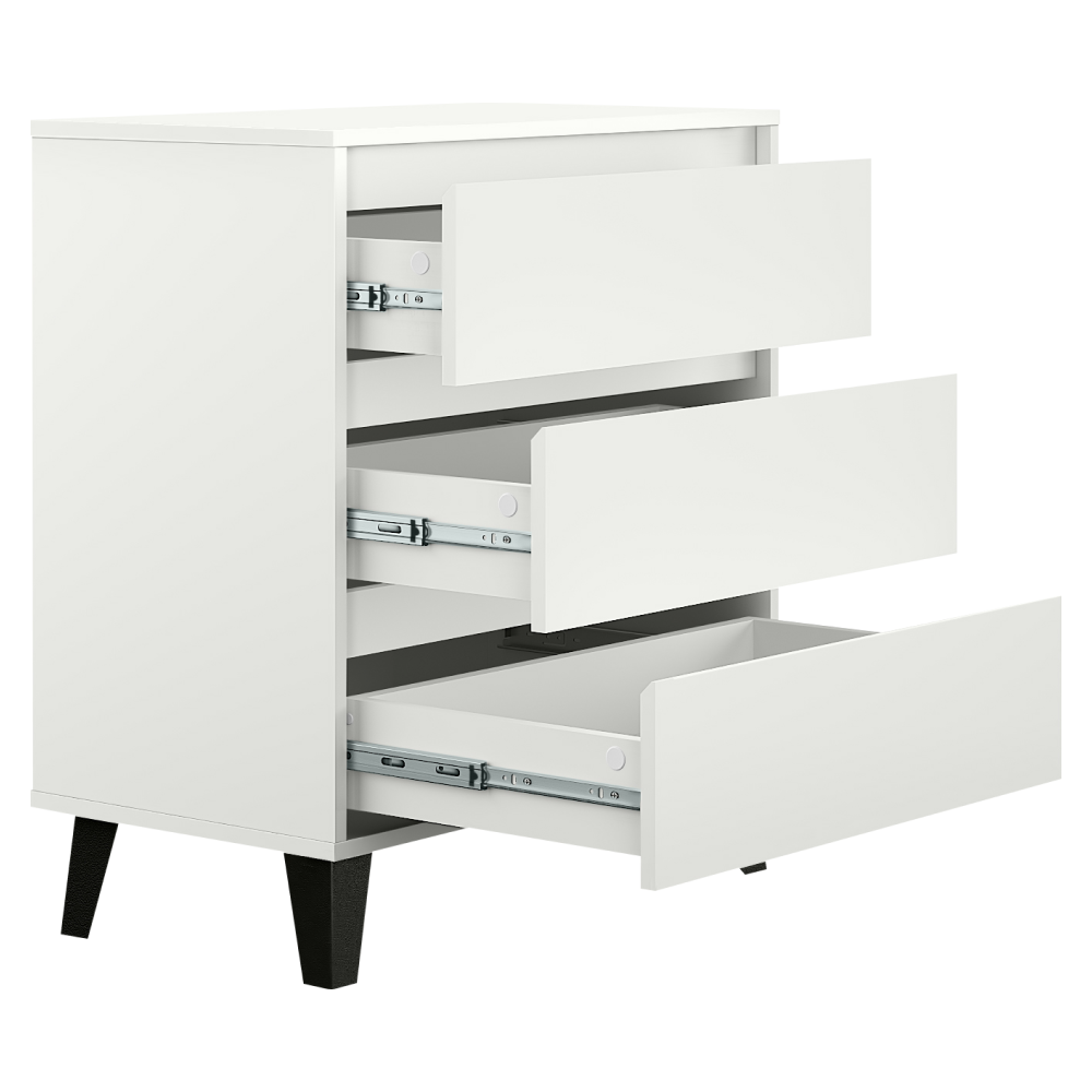 Komoda, bílá, BOGAN NEW 3S70