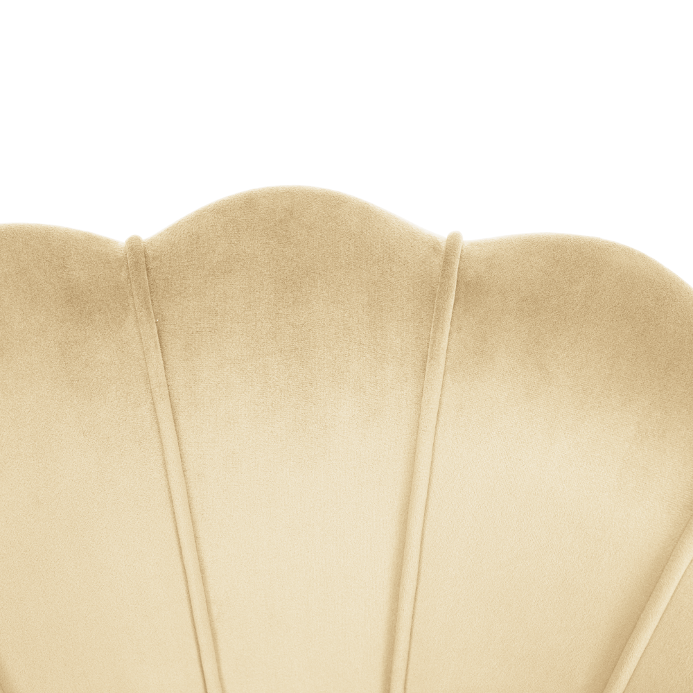 Křeslo ve stylu Art-deco, béžová Velvet látka/gold chrom zlatý, NOBLEO