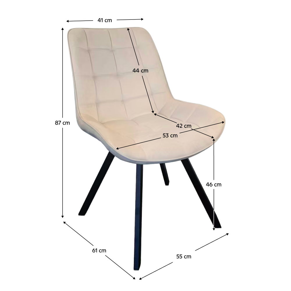 Jídelní židle, béžová Velvet látka/ černá, SAMIRA