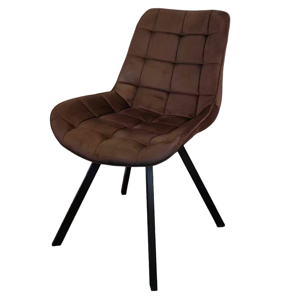 Jídelní židle, tmavě hnědá Velvet látka/ černá, SAMIRA