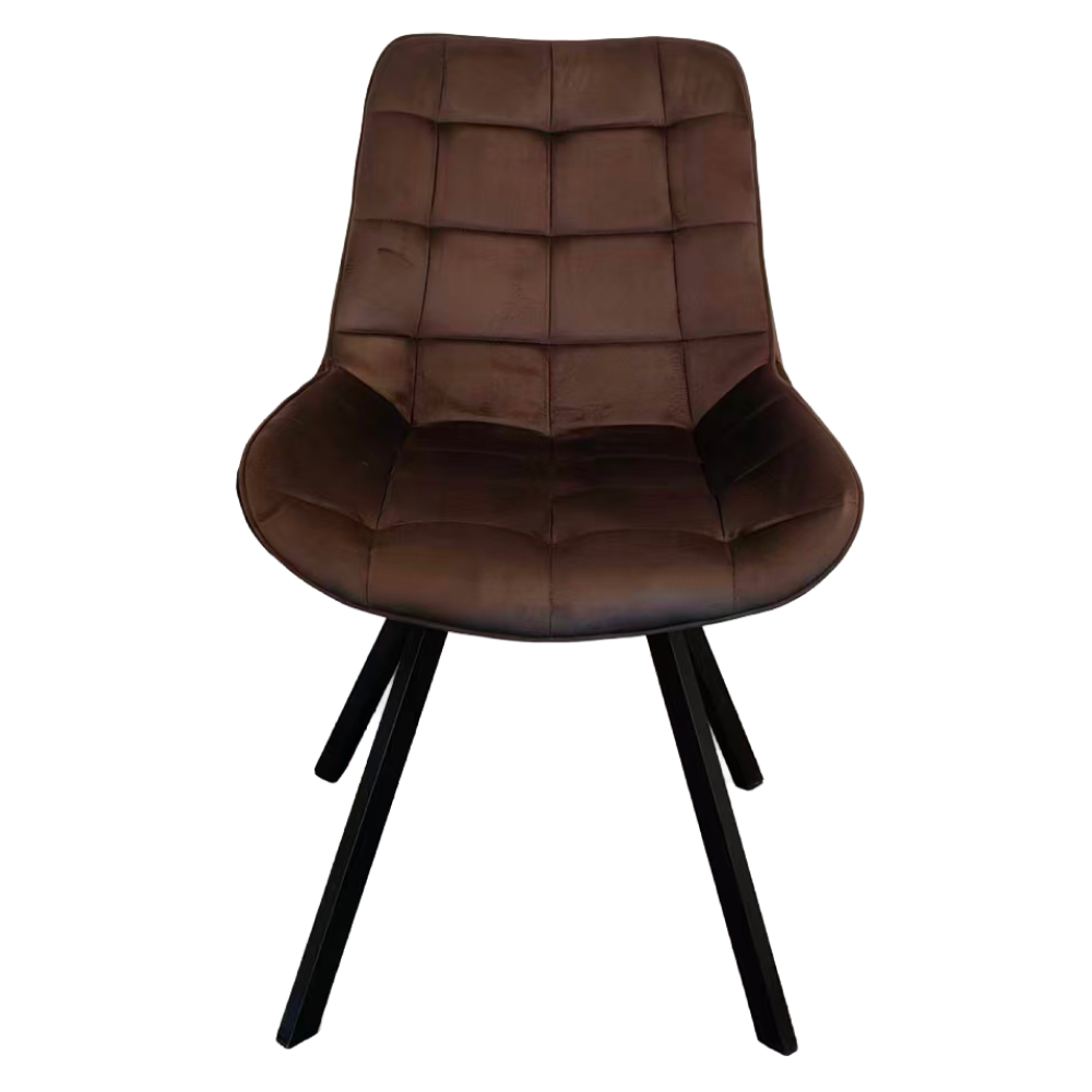 Jídelní židle, tmavě hnědá Velvet látka/ černá, SAMIRA