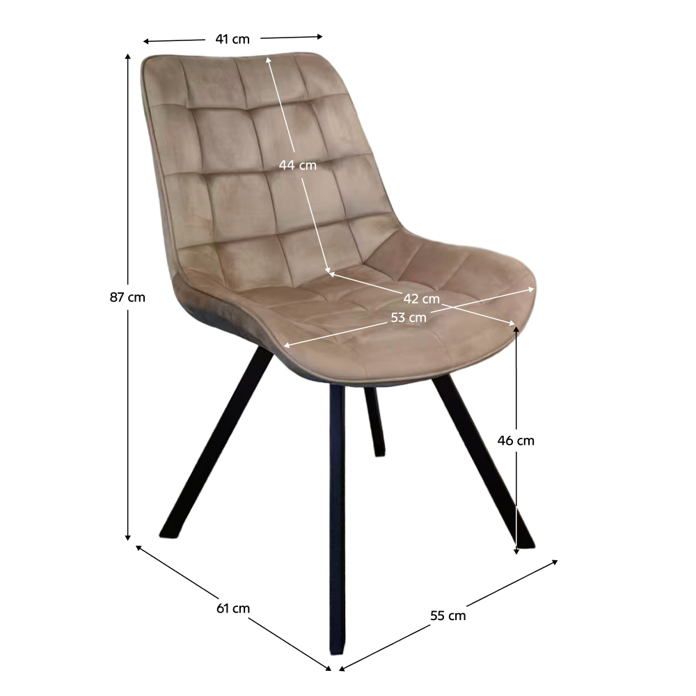 Jídelní židle, šedohnědá Taupe Velvet látka/černá, SAMIRA