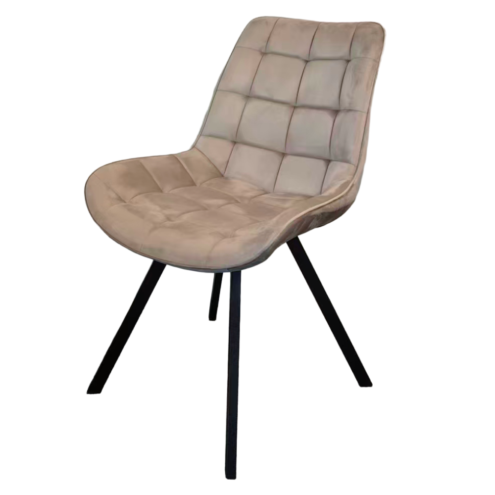 Jídelní židle, šedohnědá Taupe Velvet látka/černá, SAMIRA