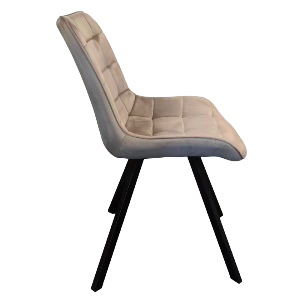 Jídelní židle, šedohnědá Taupe Velvet látka/černá, SAMIRA