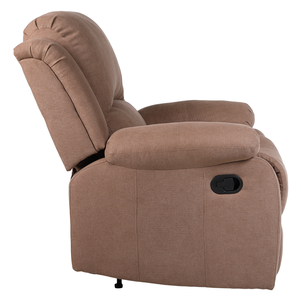 Relaxační polohovací křeslo, hnědá látka, ASKOY NEW