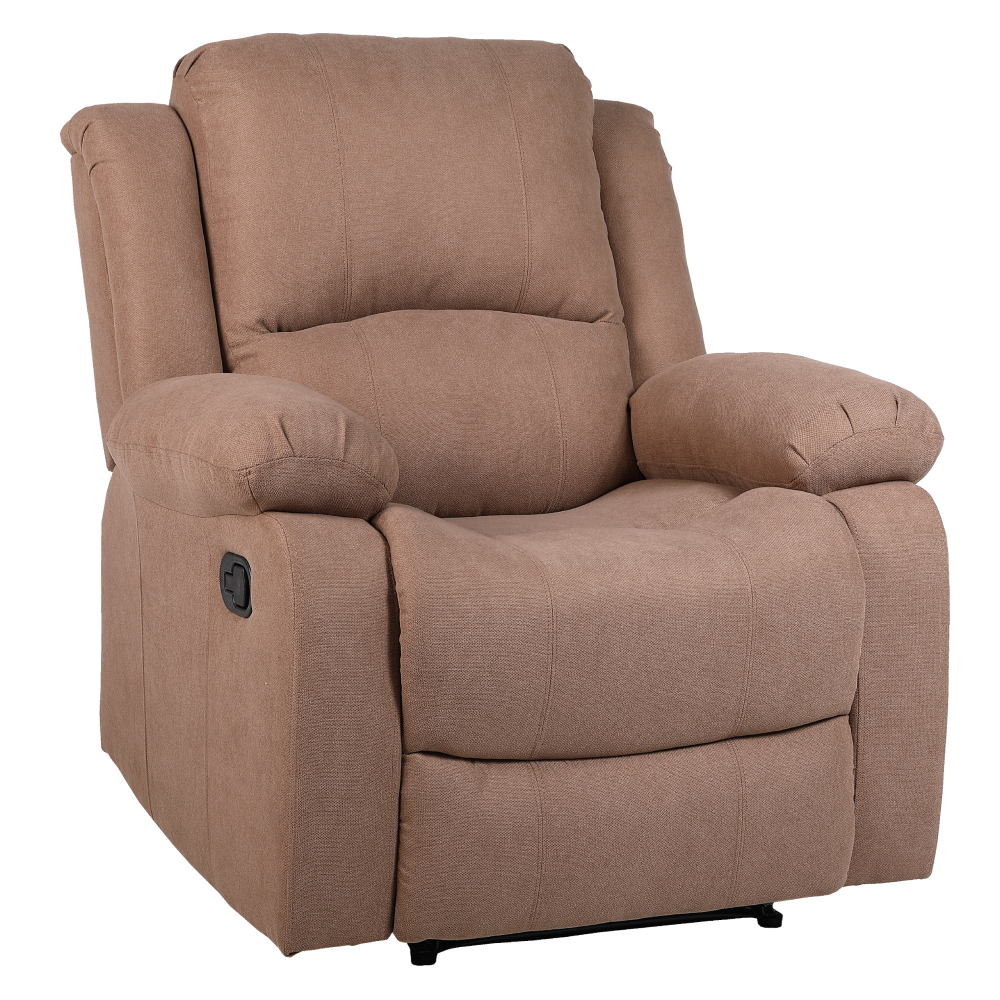 Relaxační polohovací křeslo, hnědá látka, ASKOY NEW