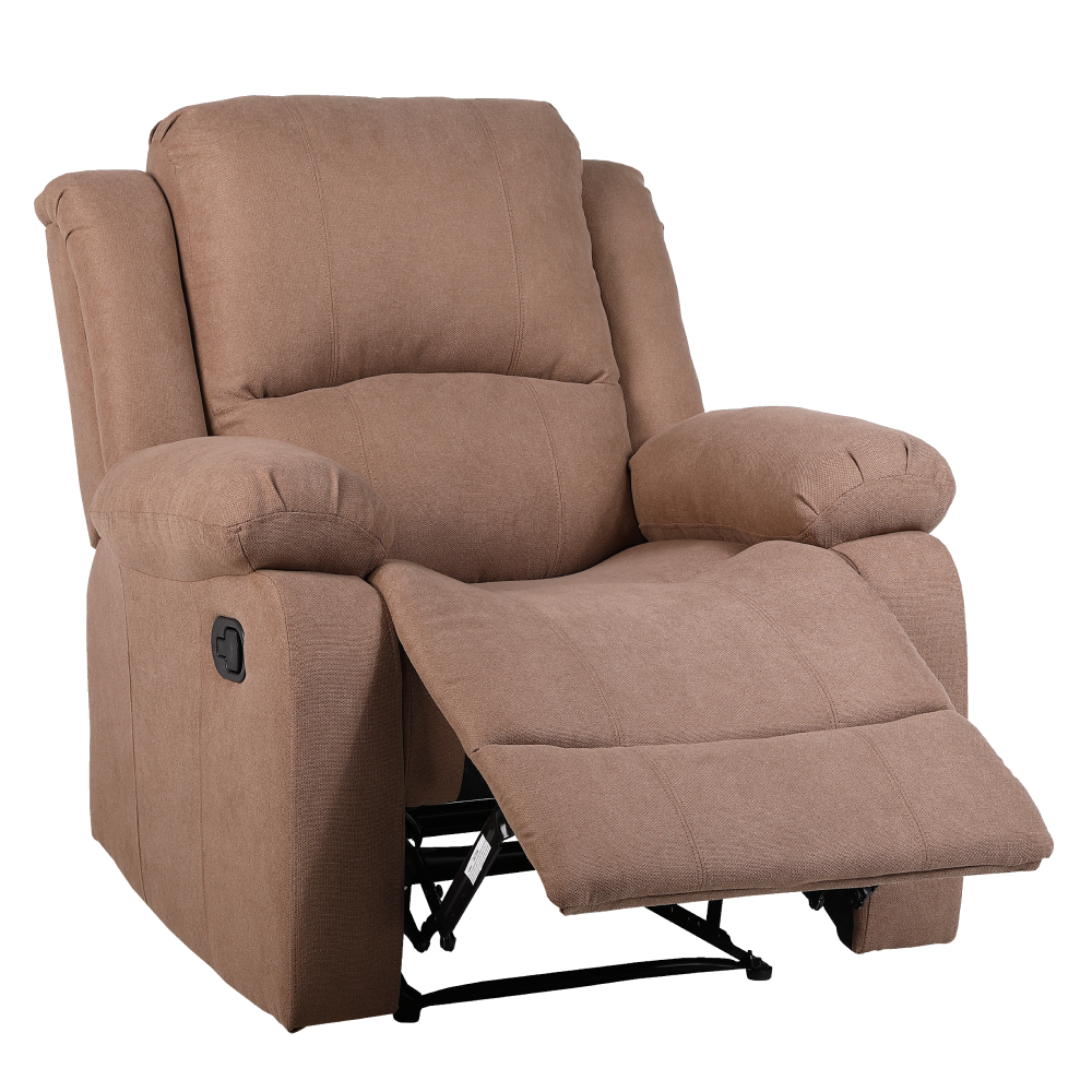 Relaxační polohovací křeslo, hnědá látka, ASKOY NEW