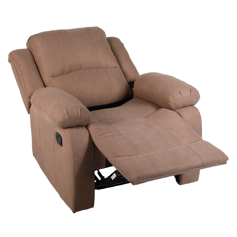 Relaxační polohovací křeslo, hnědá látka, ASKOY NEW