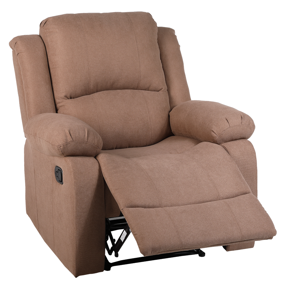 Relaxační polohovací křeslo, hnědá látka, ASKOY NEW