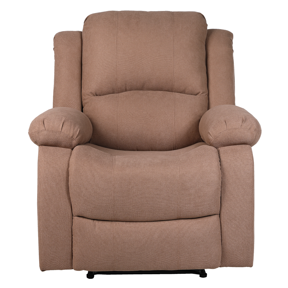 Relaxační polohovací křeslo, hnědá látka, ASKOY NEW