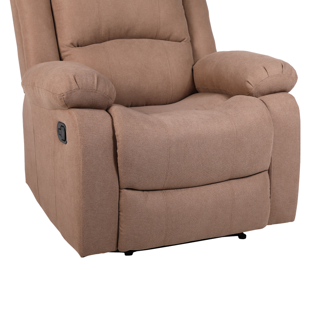 Relaxační polohovací křeslo, hnědá látka, ASKOY NEW