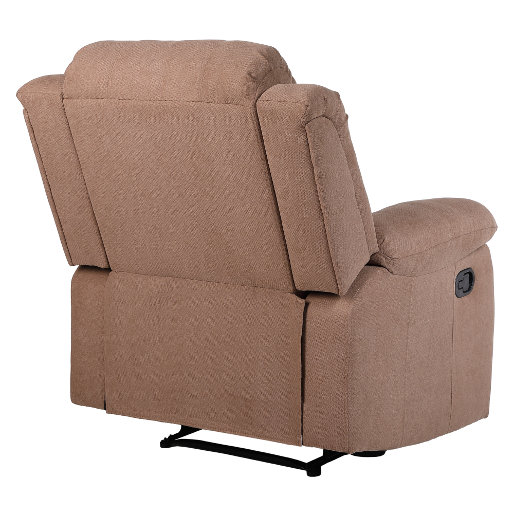 Relaxační polohovací křeslo, hnědá látka, ASKOY NEW