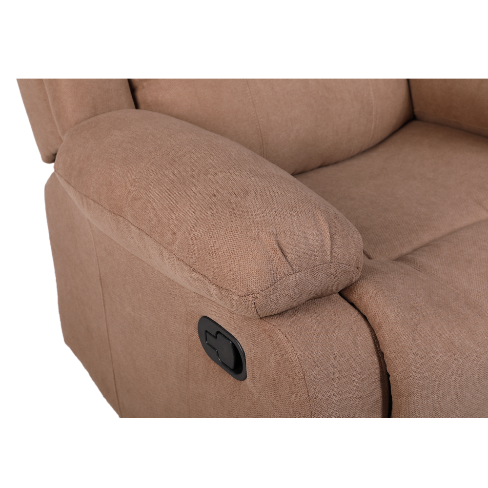 Relaxační polohovací křeslo, hnědá látka, ASKOY NEW