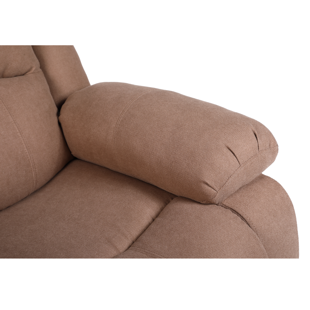 Relaxační polohovací křeslo, hnědá látka, ASKOY NEW