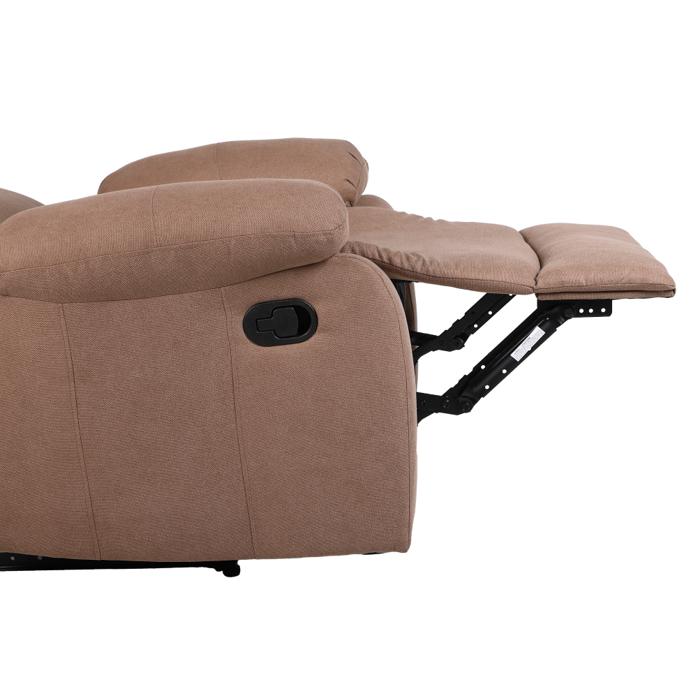 Relaxační polohovací křeslo, hnědá látka, ASKOY NEW