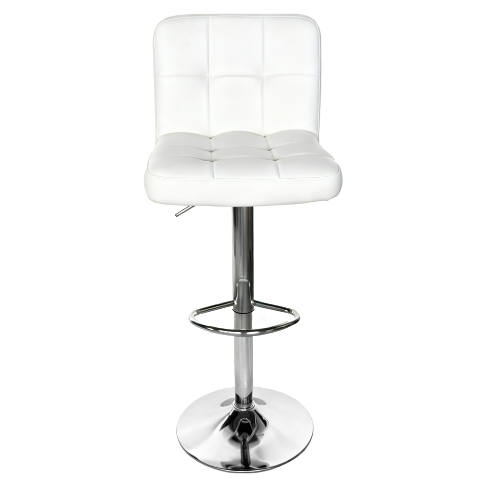 Barová židle, ekokůže bílá/chrom, KANDY 2 NEW