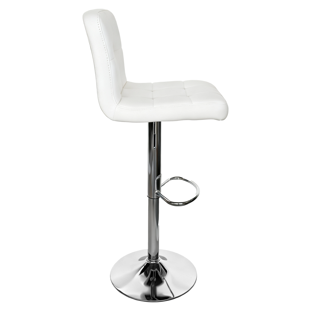 Barová židle, ekokůže bílá/chrom, KANDY 2 NEW