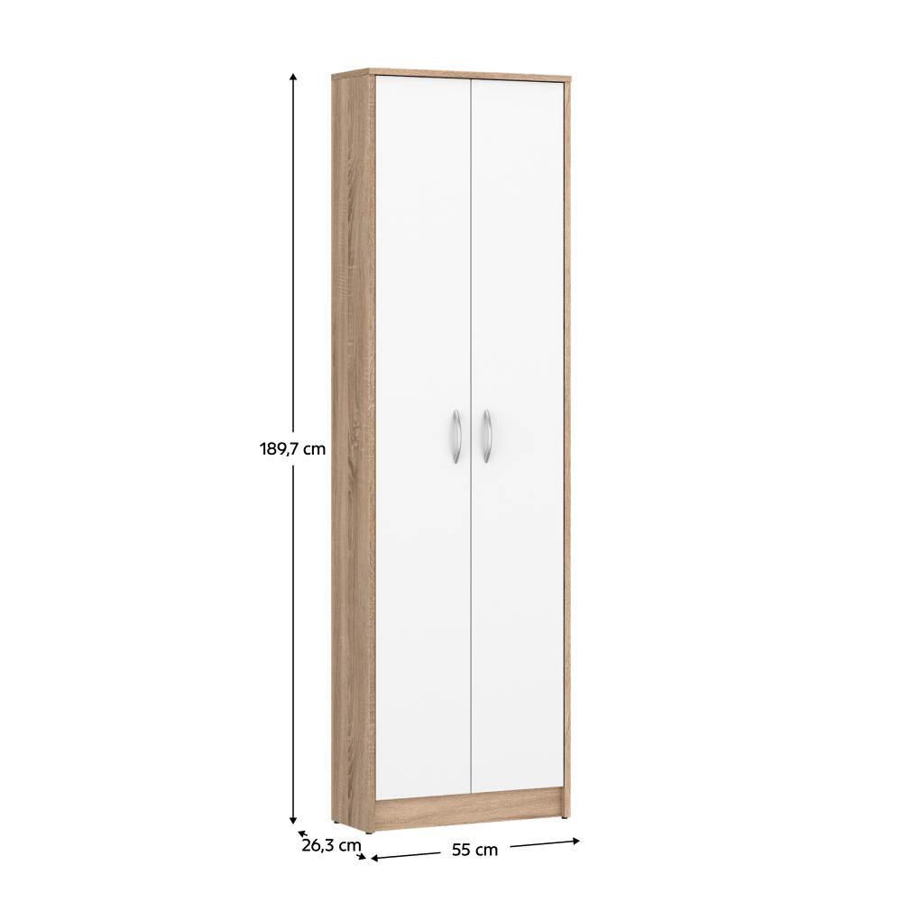 Skříň, dub sonoma/bílá, VIRA-MECKI NEW