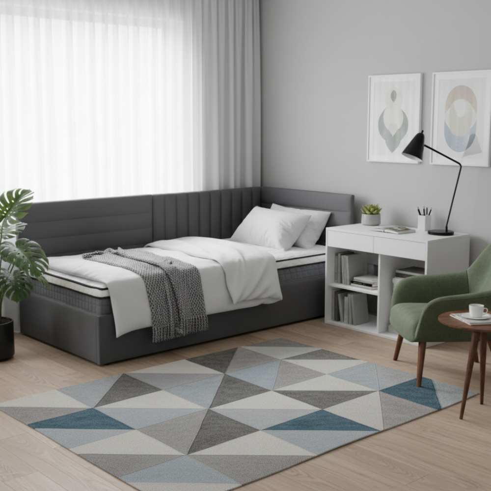 Postel s roštem, 90x200, šedohnědá Taupe Velvet látka, MEVIA