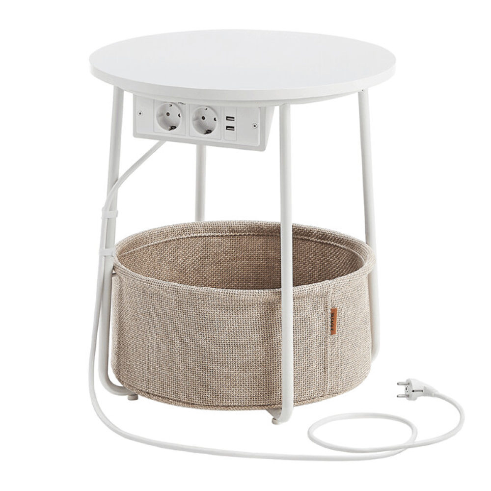 AKF-E1028 WT - Odkládací stolek 45x45x50cm, mdf, bílá, AKF-E1028 WT