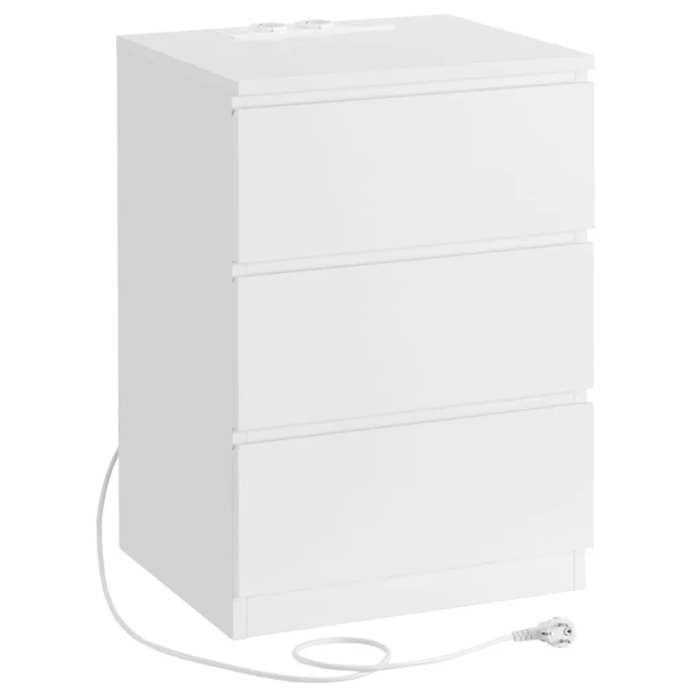 ANT-E1161 WT - Noční stolek 40x35x59cm, mdf, bílá, ANT-E1161 WT