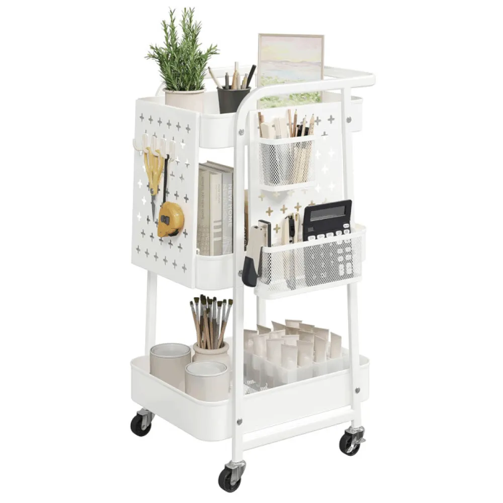 APV-E1037 WT - Pojízdný úložný vozík bílá, APV-E1037 WT