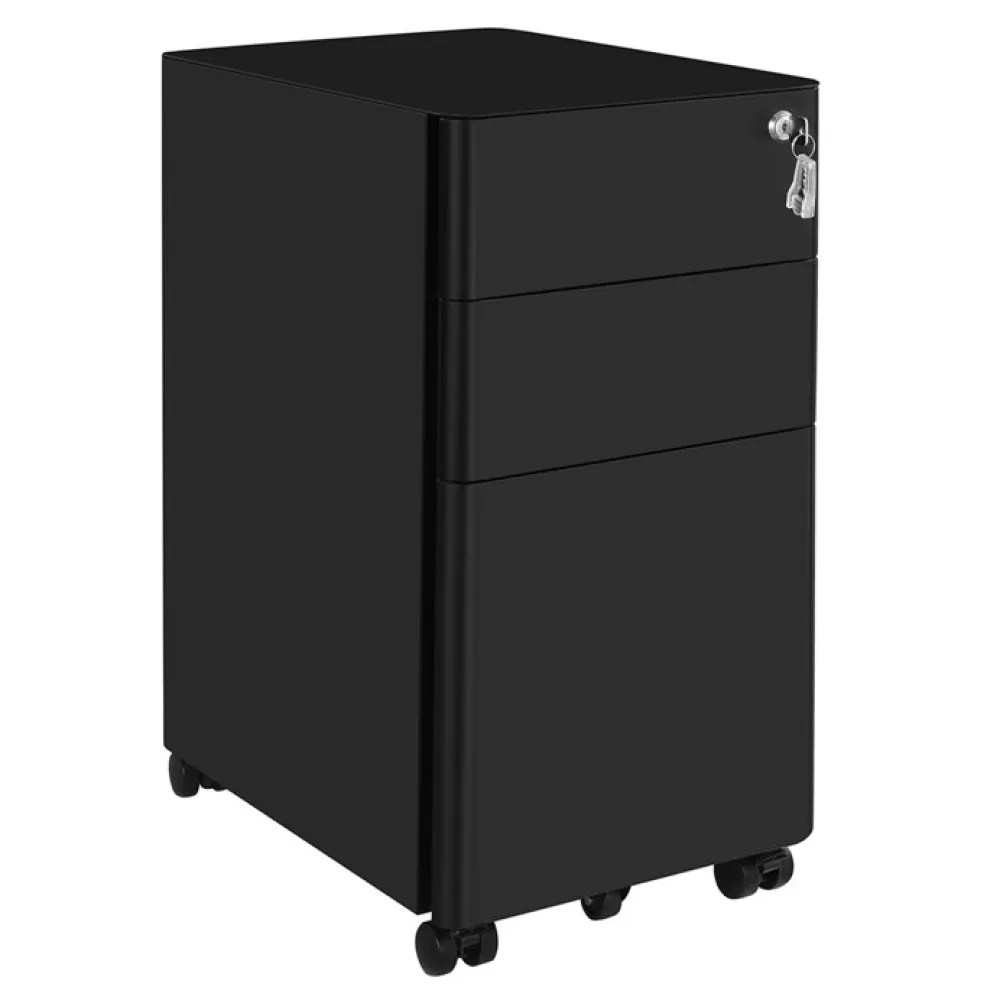 AUK-E1130 BK - Kancelářský kontejner 30x46x59cm, kov, černá, AUK-E1130 BK