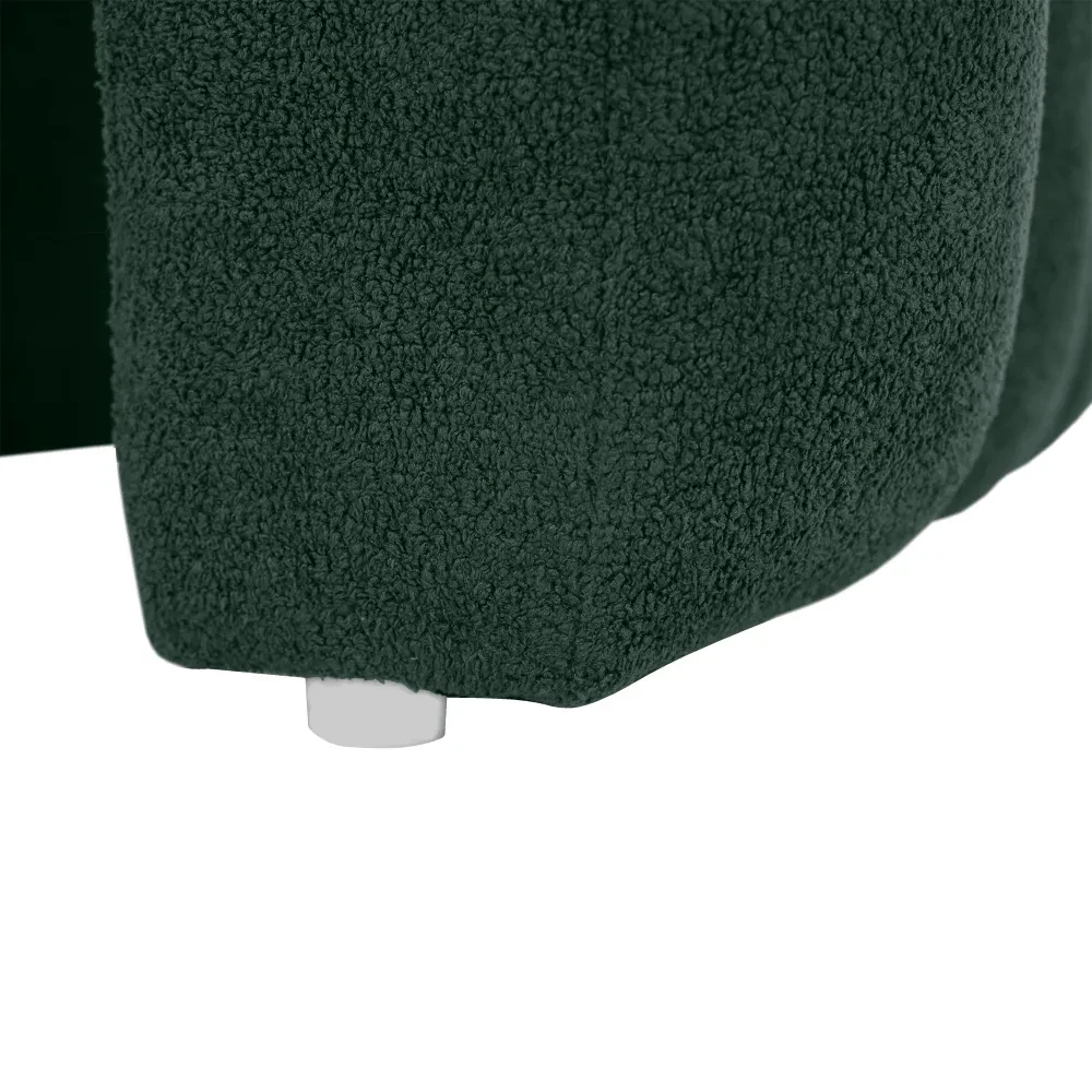 Designový taburet, tmavě zelená látka, SUNDO