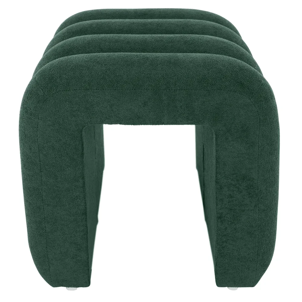 Designový taburet, tmavě zelená látka, SUNDO
