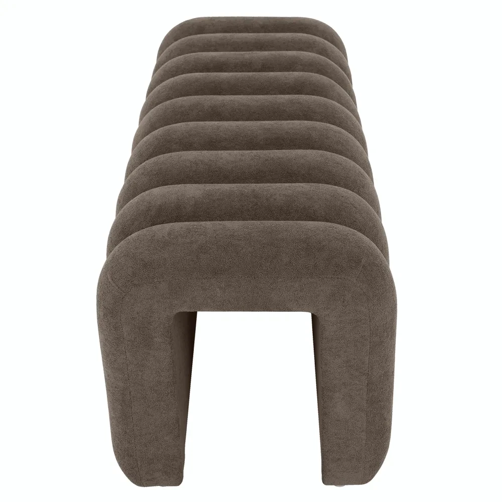Designová lavice, hnědá látka, SUNDO