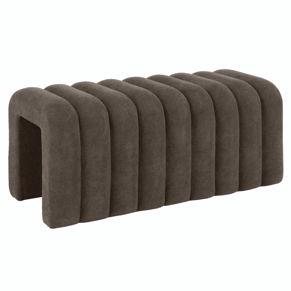 Designová lavice, hnědá látka, SUNDO