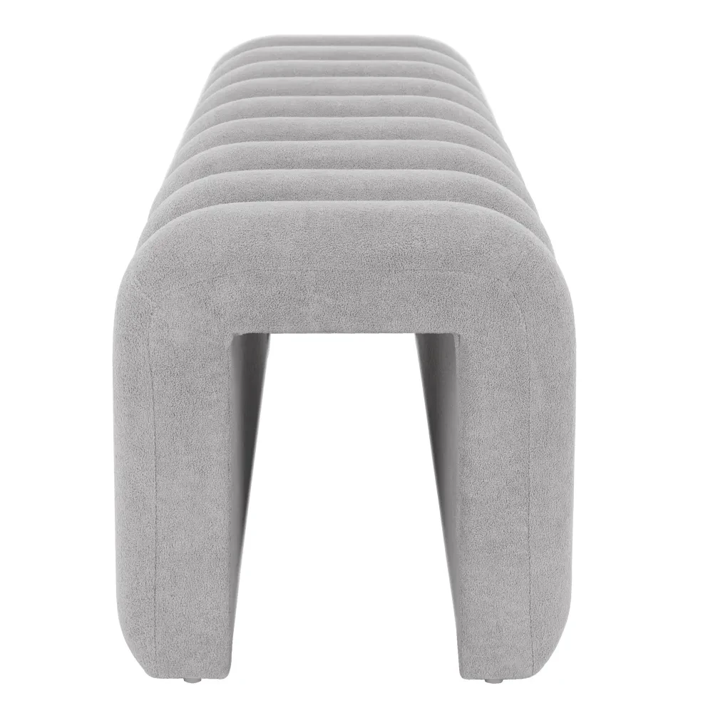 Designová lavice, šedá  látka, SUNDO