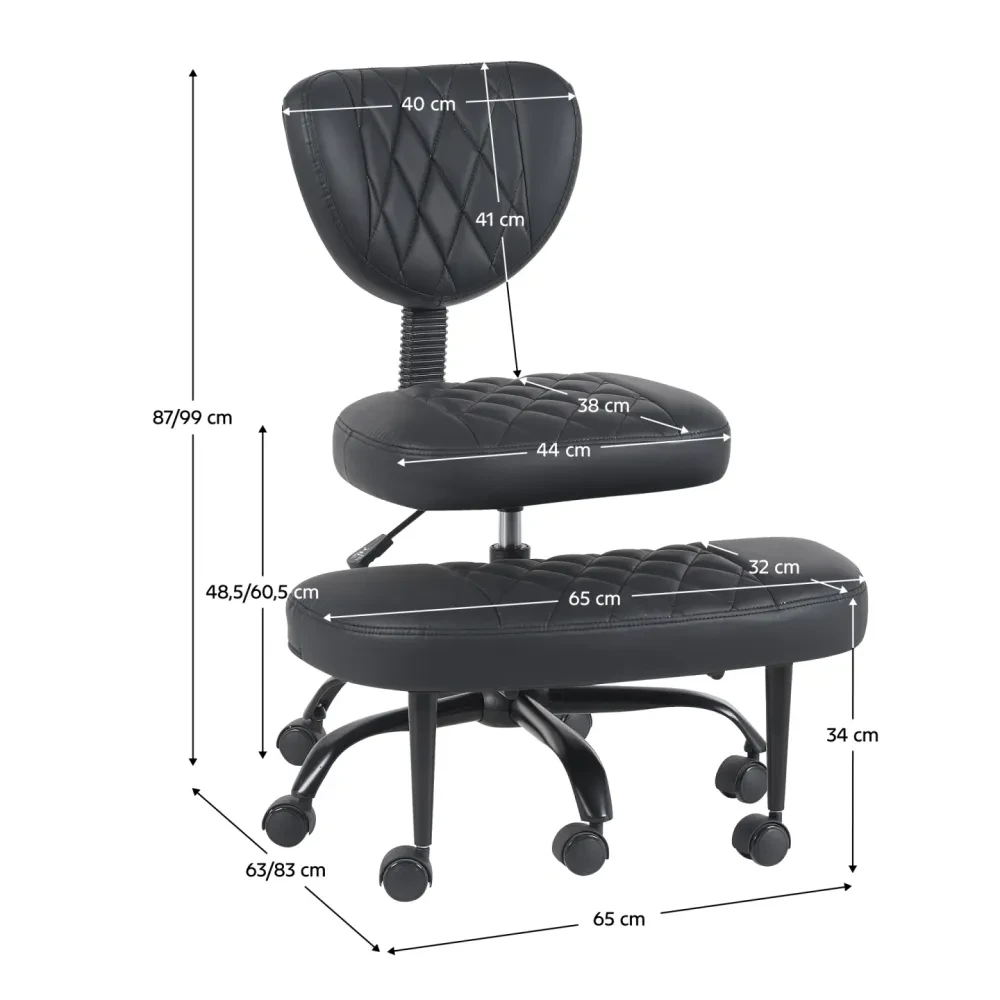 Ergonomická klekačka, černá ekokůže/černá, SAMER