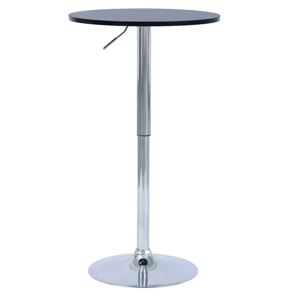 Barový stůl s nastavitelnou výškou, černá, průměr 60 cm, BRANY 3 NEW