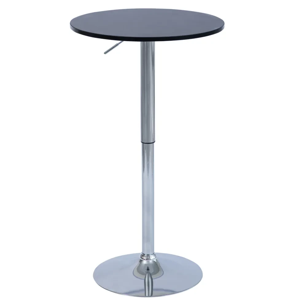 Barový stůl s nastavitelnou výškou, černá, průměr 60 cm, BRANY 3 NEW