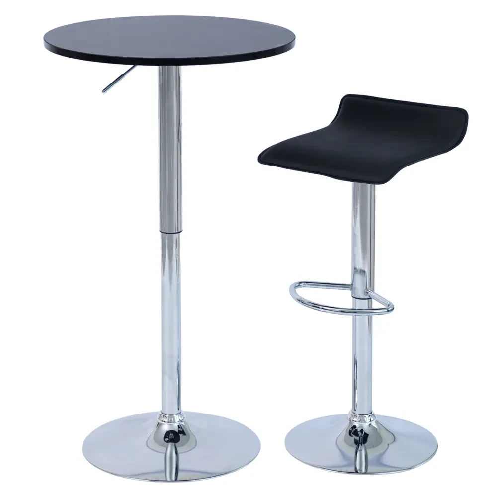 Barový stůl s nastavitelnou výškou, černá, průměr 60 cm, BRANY 3 NEW