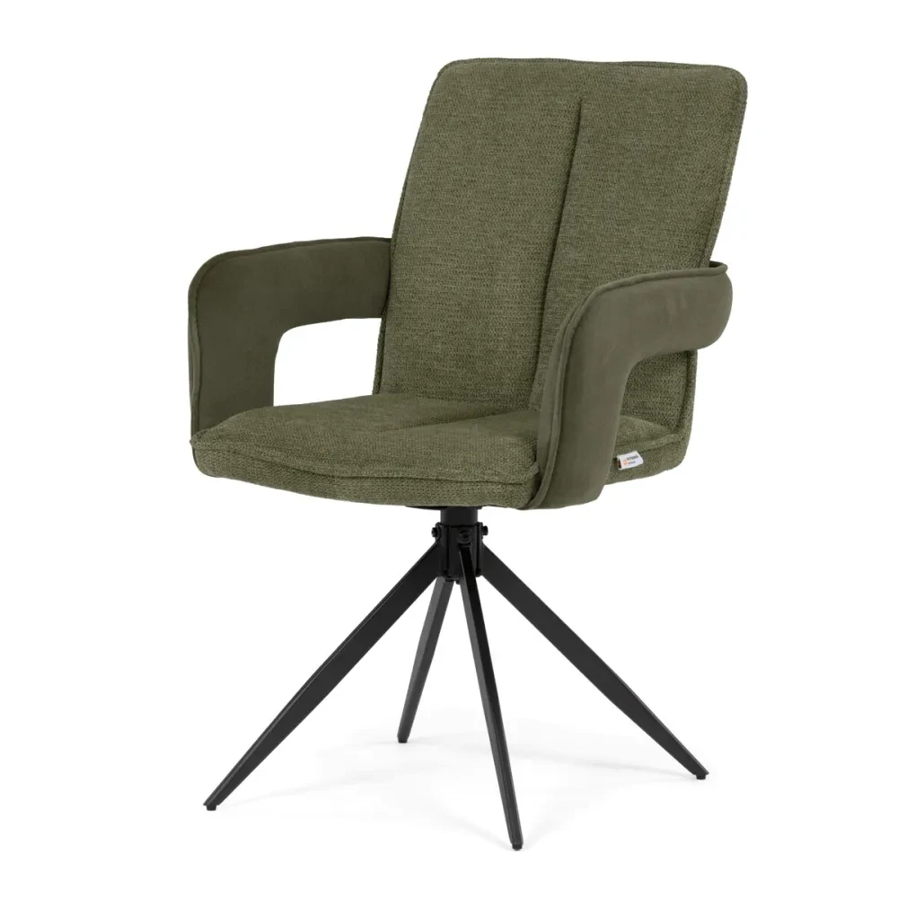DCH-F1146 GRN2 - Jídelní židle otočná 180°, zelená, látka, DCH-F1146 GRN2