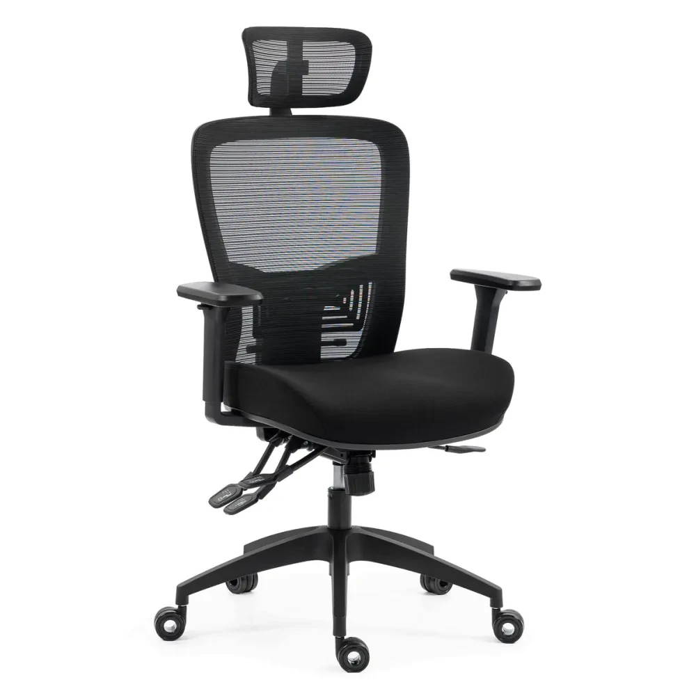 KA-H2491 BK - Kancelářská židle, asynchronní mechanismus, černá síťovina, KA-H2491 BK