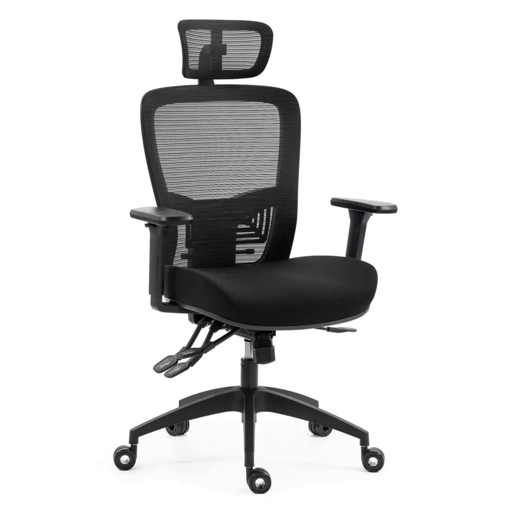 KA-H2491 BK - Kancelářská židle, asynchronní mechanismus, černá síťovina, KA-H2491 BK